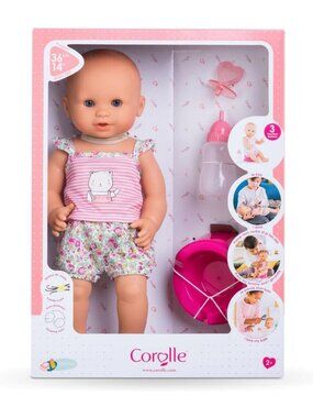 14” Drink and Wet Bath Baby Doll with Accessories - Potty, Bottle, Pacifier for